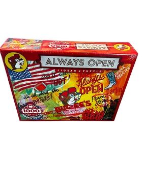 Buc-ee’s “Always Open” 1000-Piece Jigsaw Puzzle | New Sealed | Kelly O’Neal Art